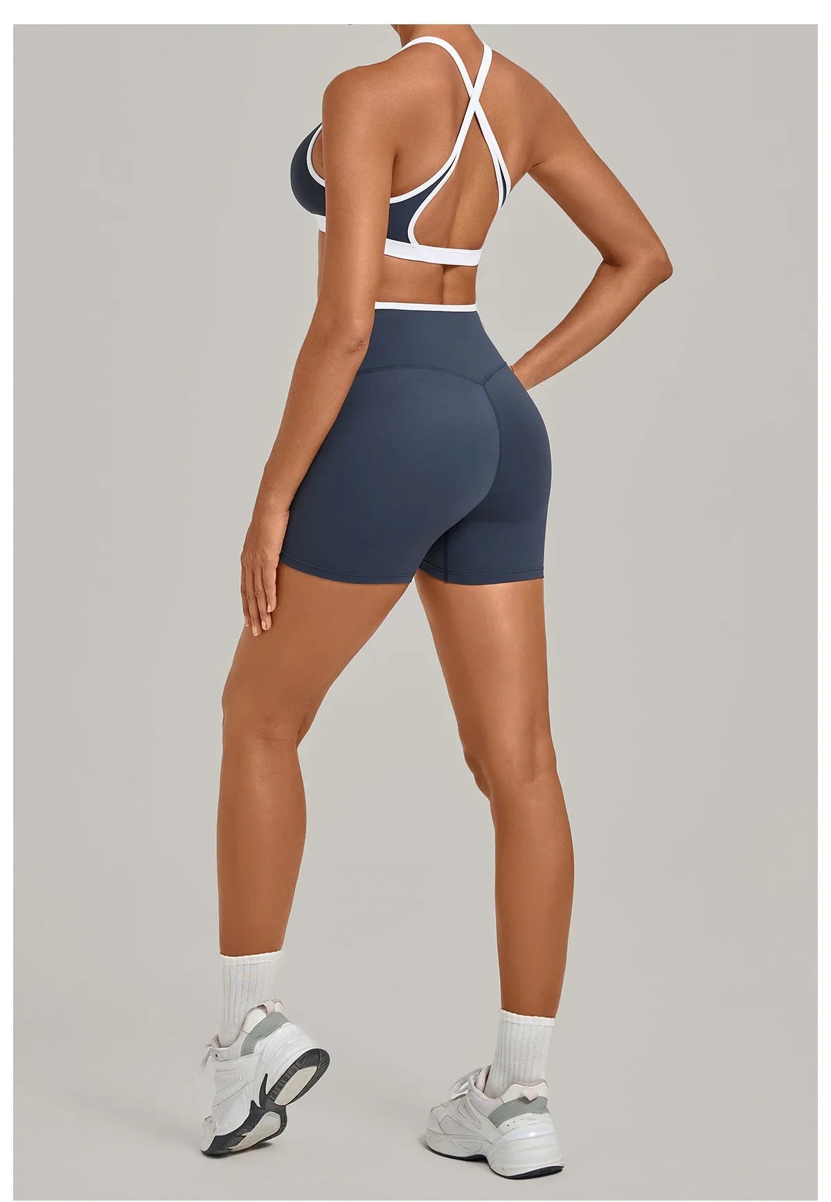 Summer Yoga Set 2Pcs Women's Tracksuit Back Cross Sports Bra Sportswear High Waist Butt-Lifting Fitness Pants Workout Top Suit