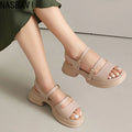 Women's Sandals 2026 New Summer Platform Fashion High Heel Sandals Outdoor Beach Shoes Square Toe Buckle Strap Women’s Shoes