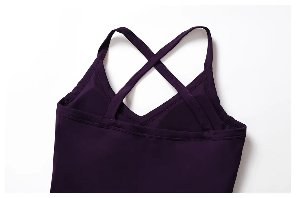 Summer Tennis Dress Women Sleeveless V Neck Slim Skirt Pleate Twisted Design Crossed Hollow Out Sports Yoga Golf Skirt Badminton