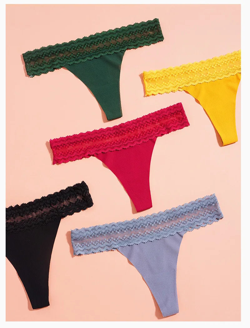 Ice Silk Girls G String Sexy Panties Women Briefs Thong Seamless Lace Underwear Yoga oFemale Thin Low Waist Lingerie Size S-XL