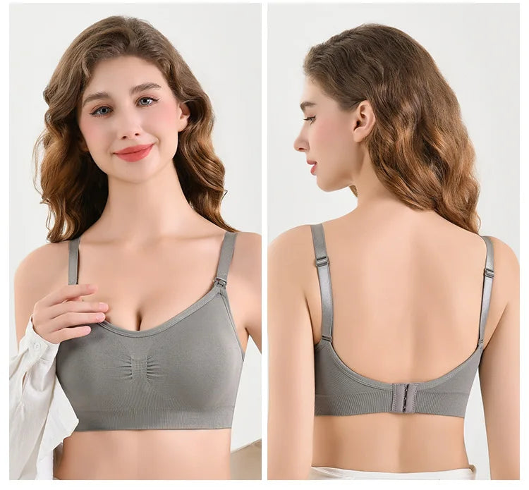 Nursing women's Wire-free Front Buckle Pregnant Bra Plus Size Nursing Adjustable Push-up Bra Underwear Plus Up