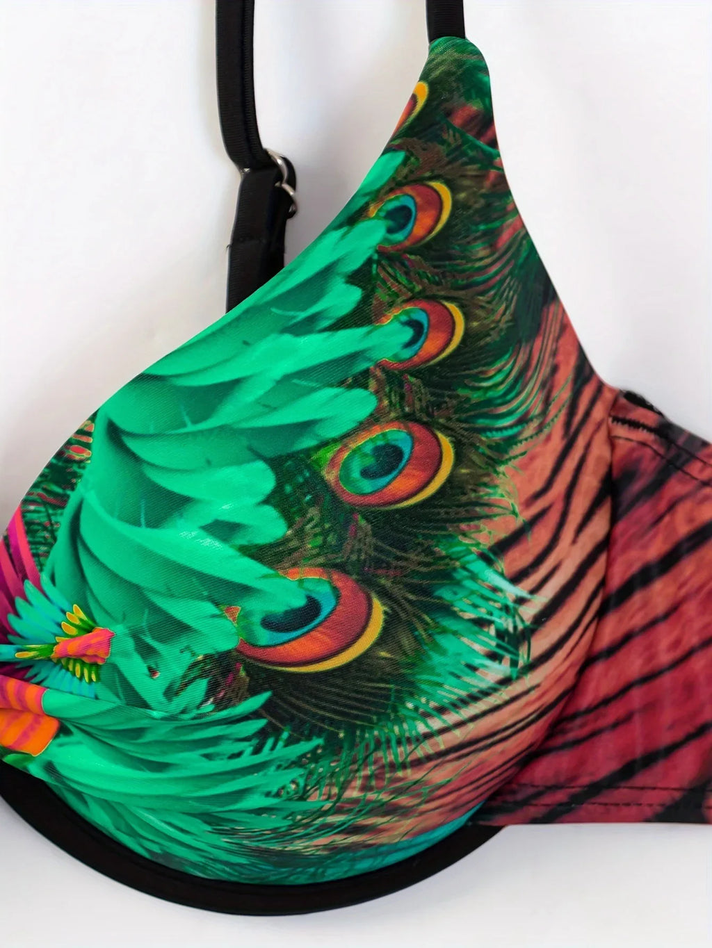 Peacock Leopard Printed Underwired Bra Cup Bikini Women Swimwear Female Swimsuit Two-pieces Bikini Set Push Up Bathing Suit Swim
