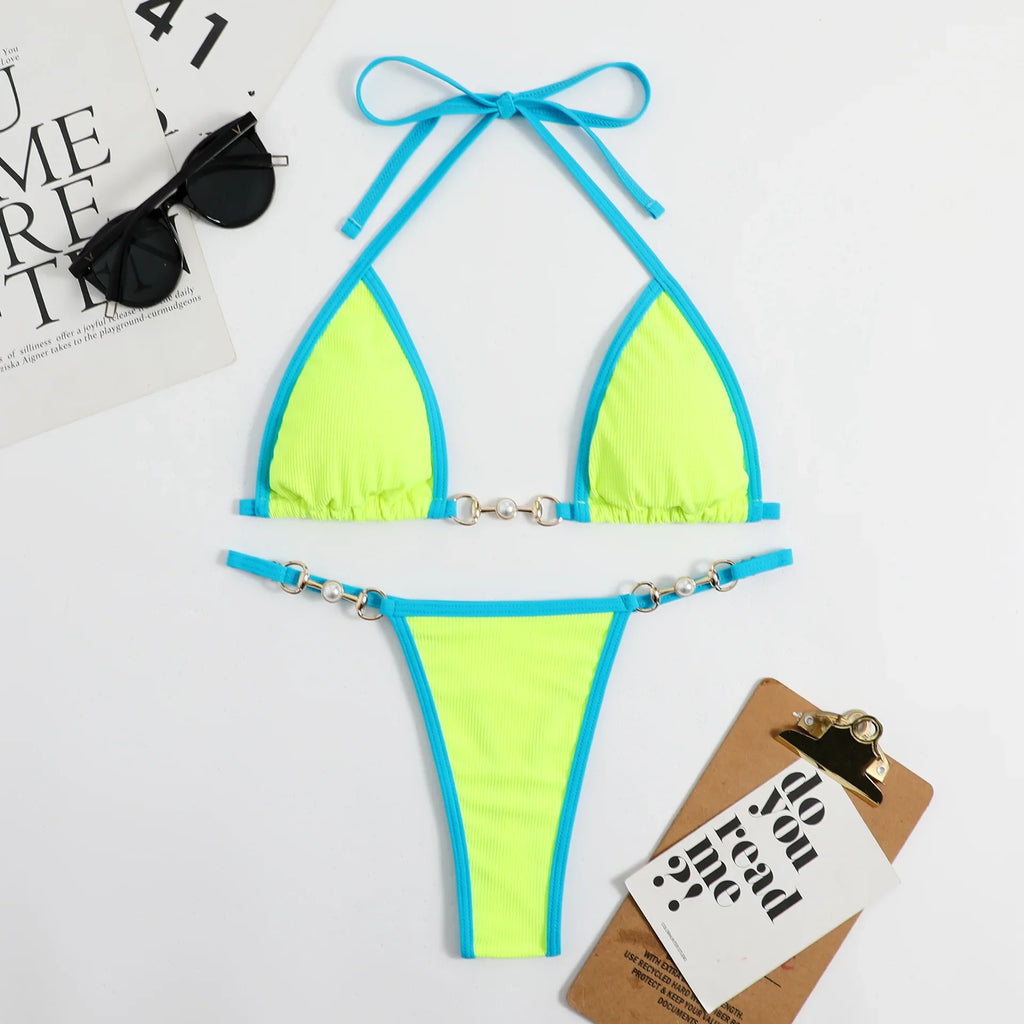 Sexy String Micro Mini Bikinis Set High Waist Swimsuit Thong Swimsuit Swimwear Biquini Conjunto De Bikini Tankini Beachwear