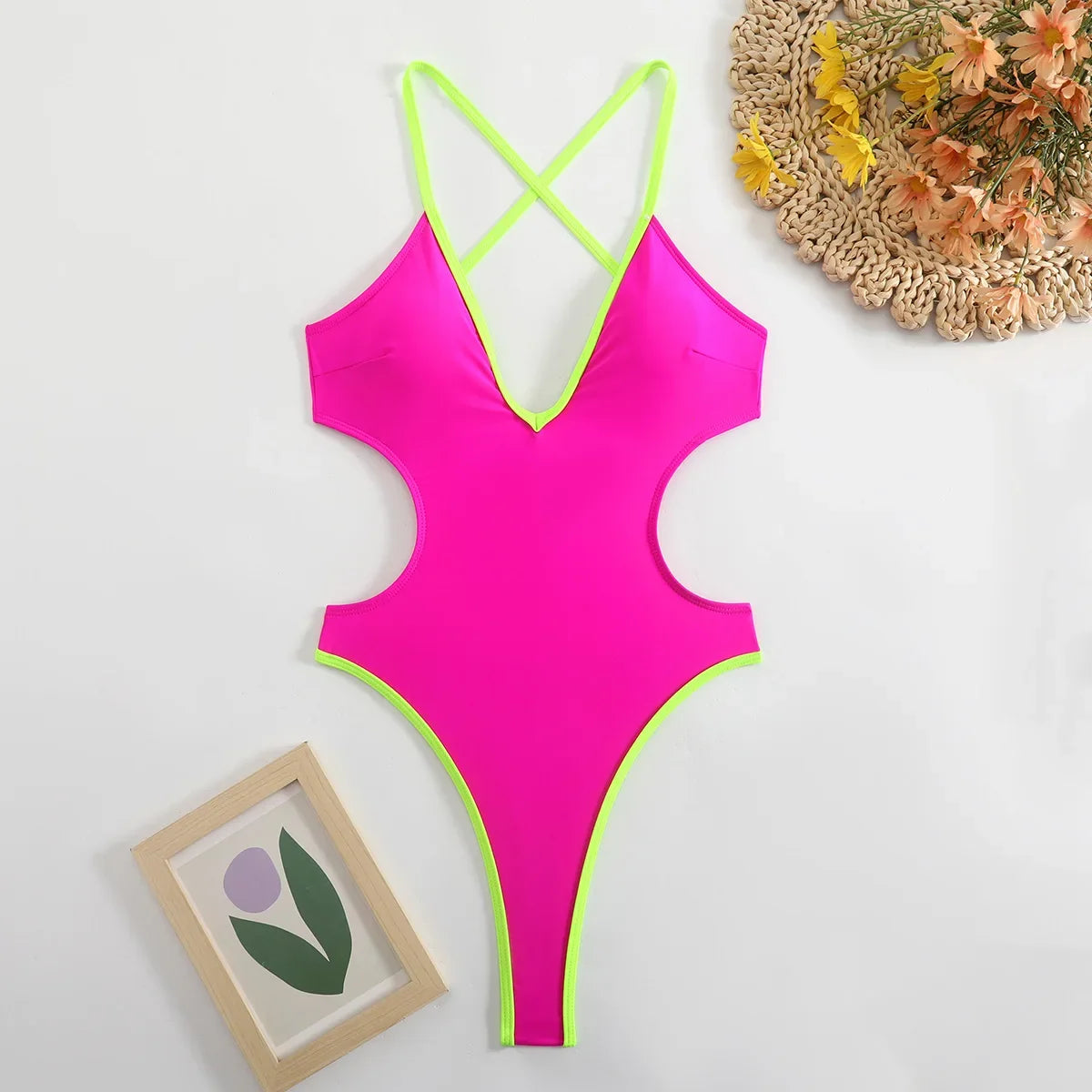 sexy backless pathcwork bikinis one piece swimsuit bikini thong swimsuit Swimwear Biquini conjunto de bikini tankini beachwear