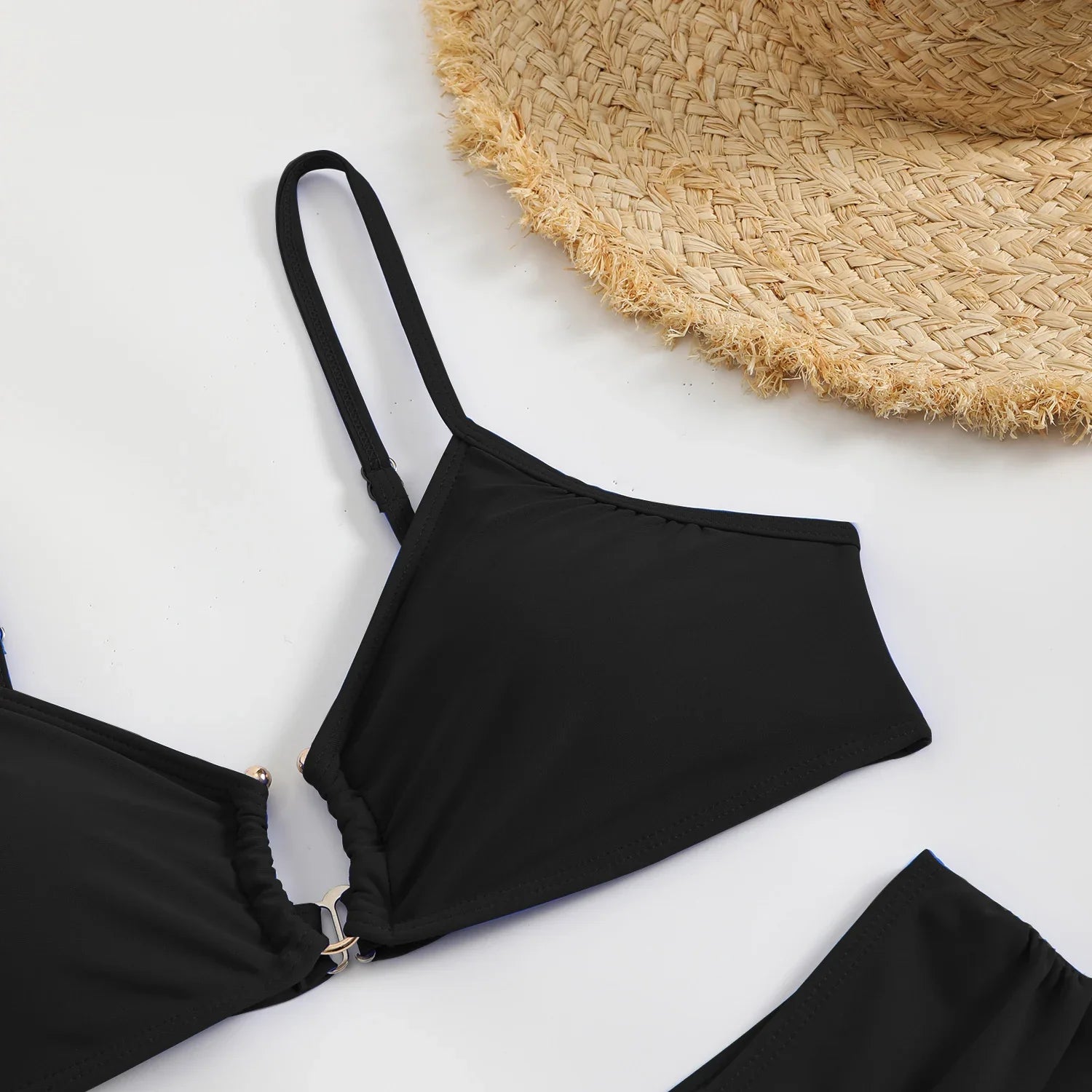 2025 U-wire Bikini Women Sexy Strappy Swimwear Female Solid Swimsuit Bathers Bathing Swimming Swim Suit Beachwear