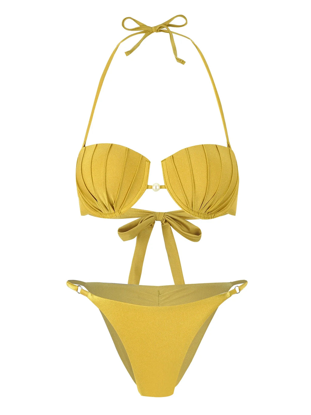 Sexy Shell Bikini Set With Skirt Women Two-Pieces Swimsuit 2024 New High Fork Skirt Set Biquini Swimwear For Girl Clothing