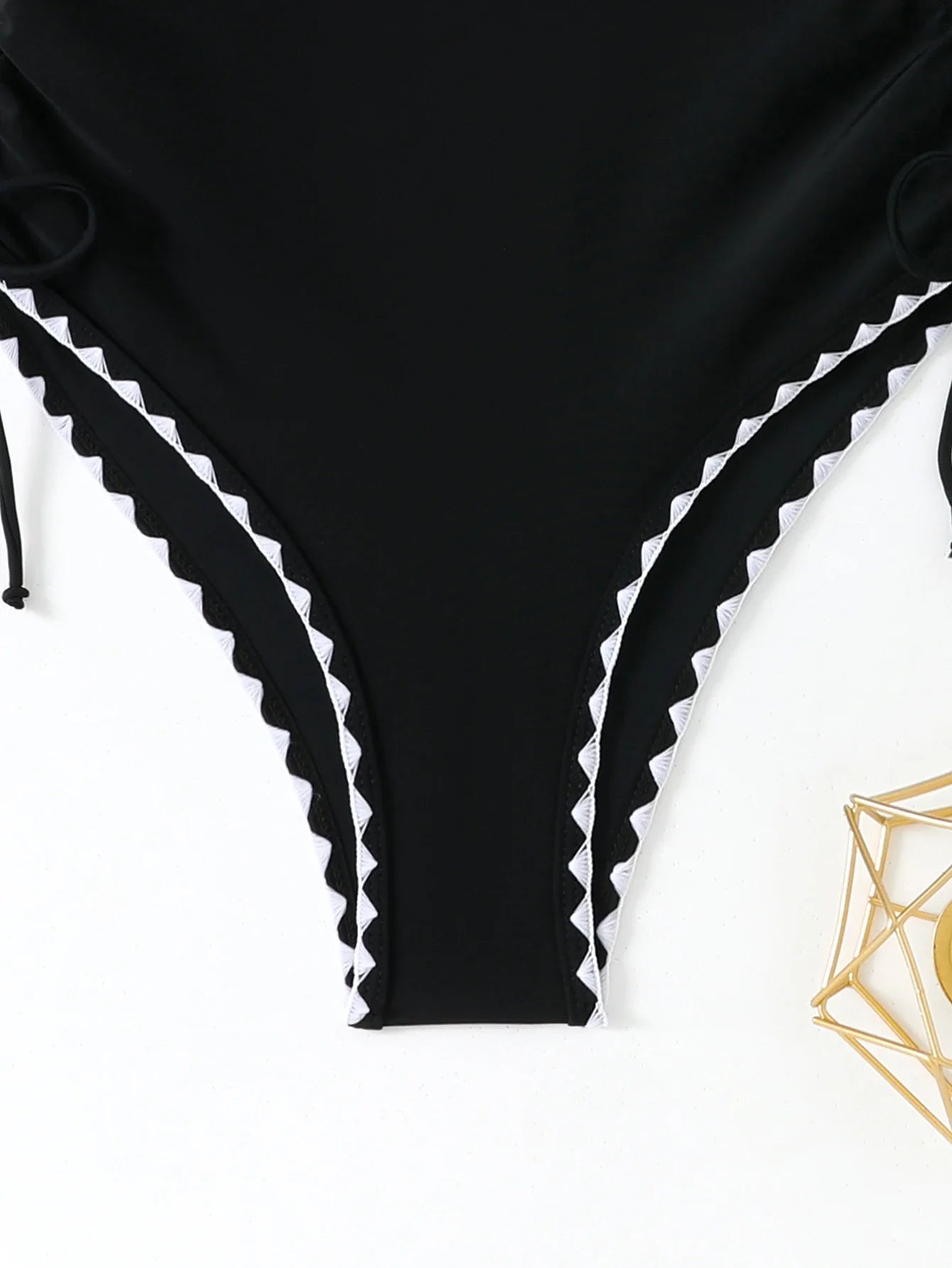 2026 Strappy Swimsuit One Piece Drawstring V-neck Swimwear Women Sexy Black Bathers Bathing Swimming Swim Suit Female Beachwear