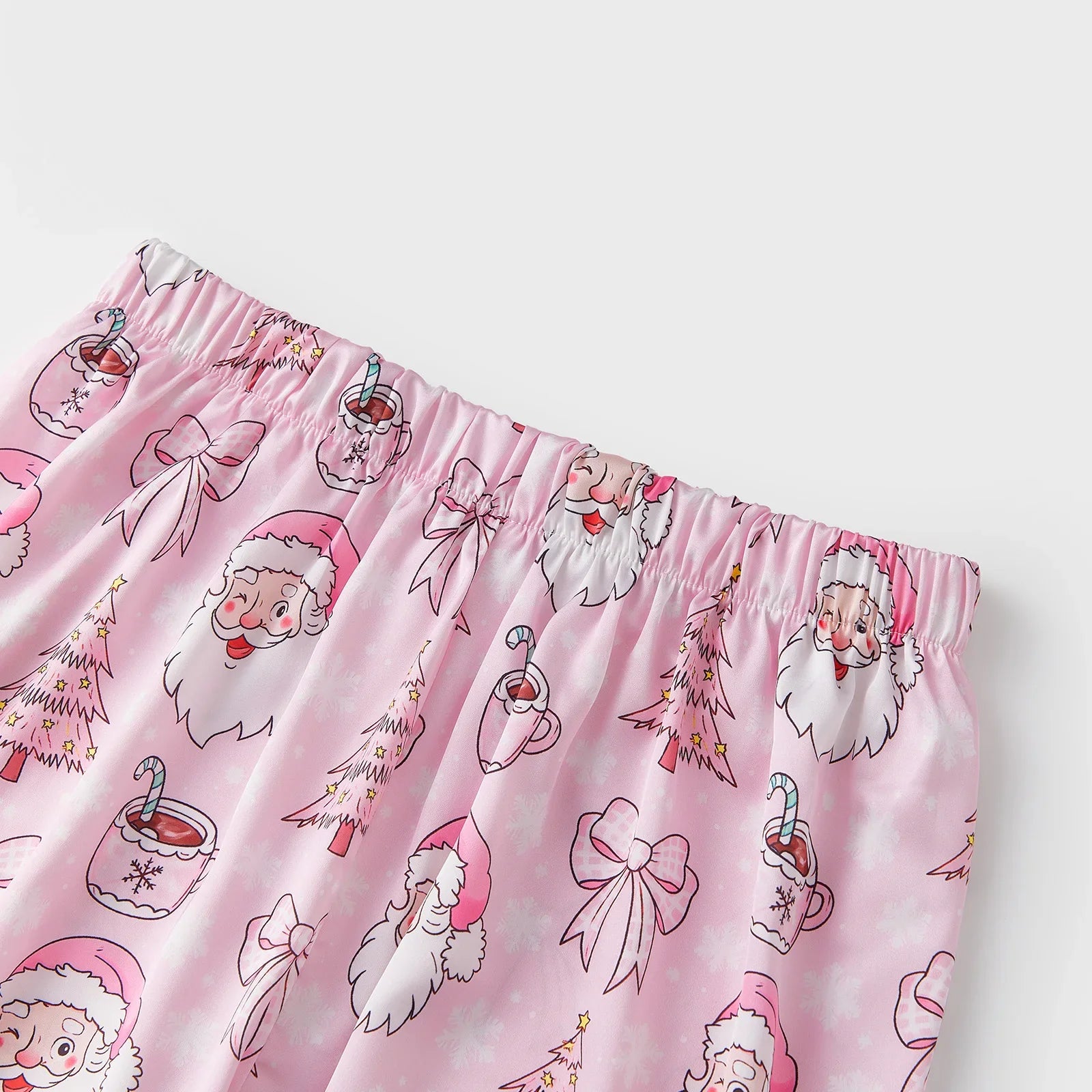 Women's Christmas Pajama Set Featuring Festive Santa Tree and Bow Prints 2 Piece Lounge Nightwear Sleepwear