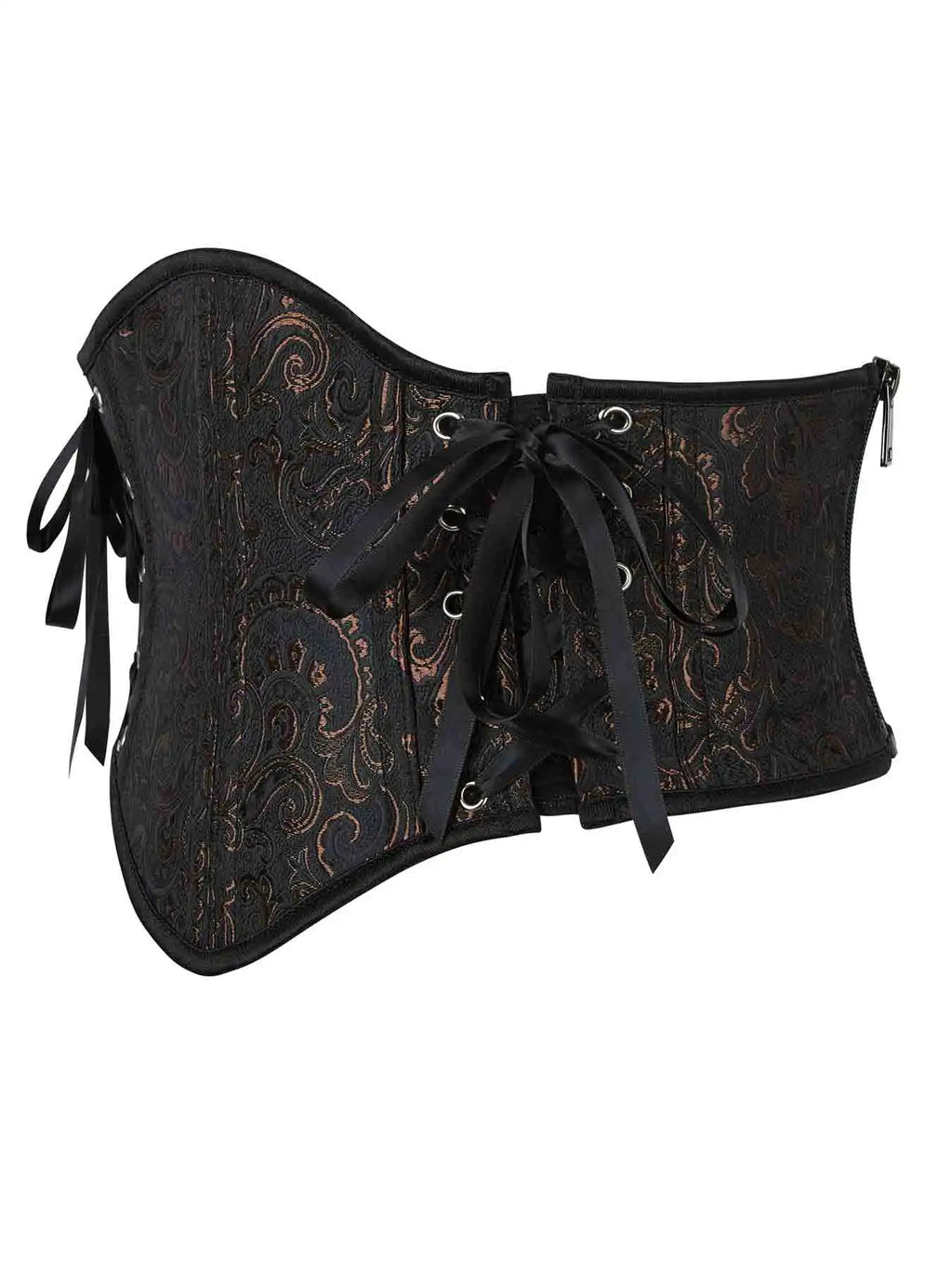 Retro Palace Jacquard Side Zipper Body Shaping Tight Waist Fishbone Side Lace Outer Wear