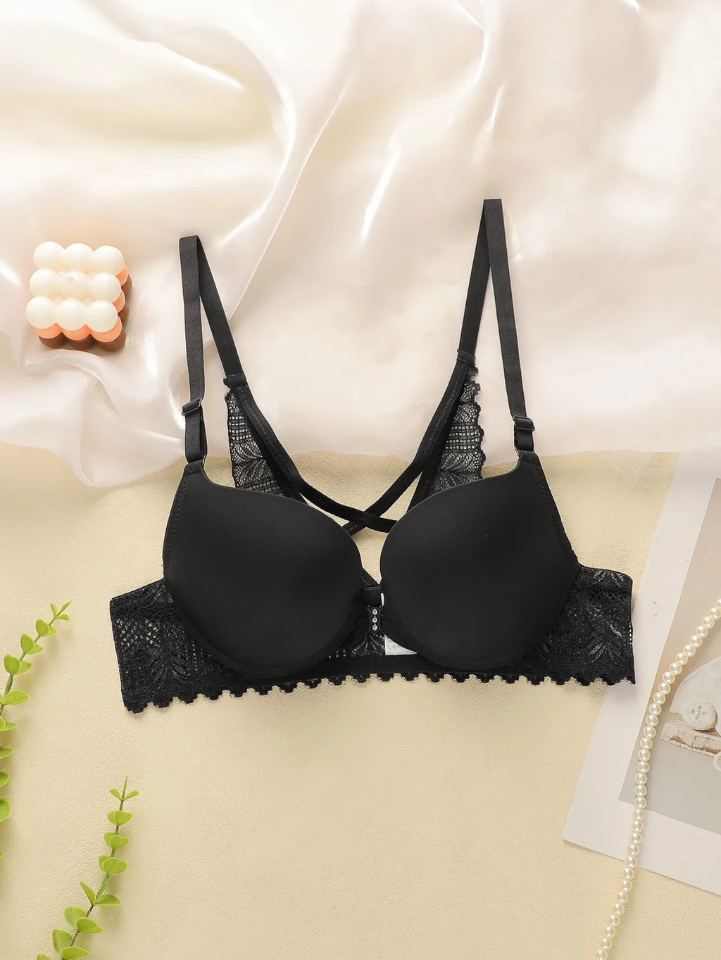 Women's Sexy Lingerie Solid Color No With Steel Ring Gathering Push Up Bra Front buckle Comfortable Close Fitting Bra C2906