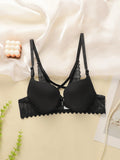 Women's Sexy Lingerie Solid Color No With Steel Ring Gathering Push Up Bra Front buckle Comfortable Close Fitting Bra C2906