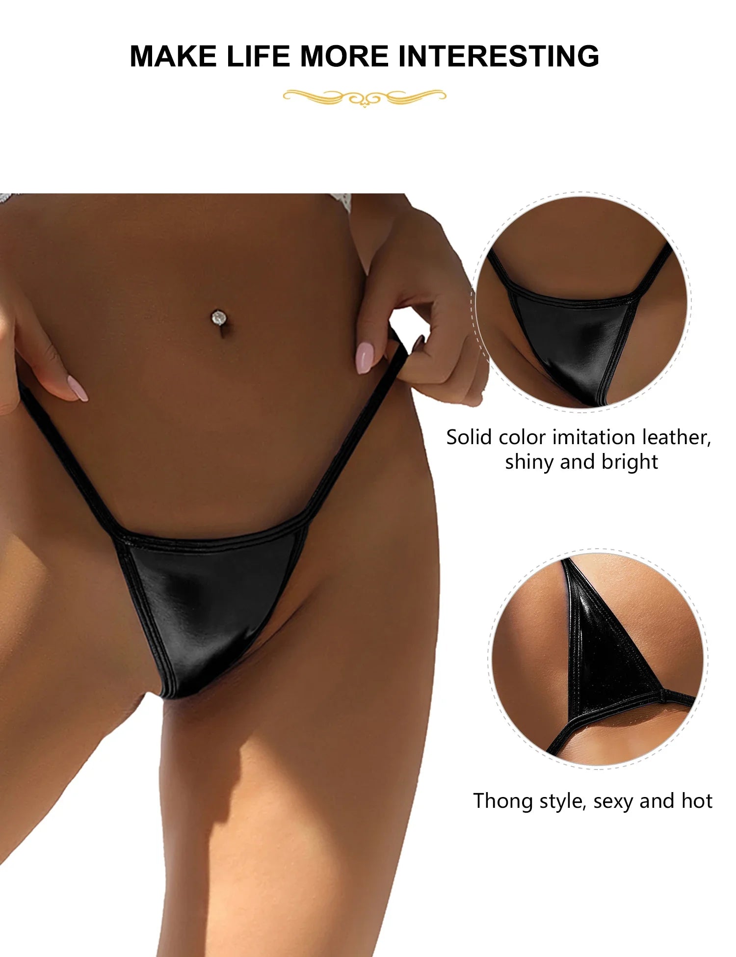 Lace Thong Panties for Women Sexy Sheer Mesh G String Low Rise Underwear Plus Size