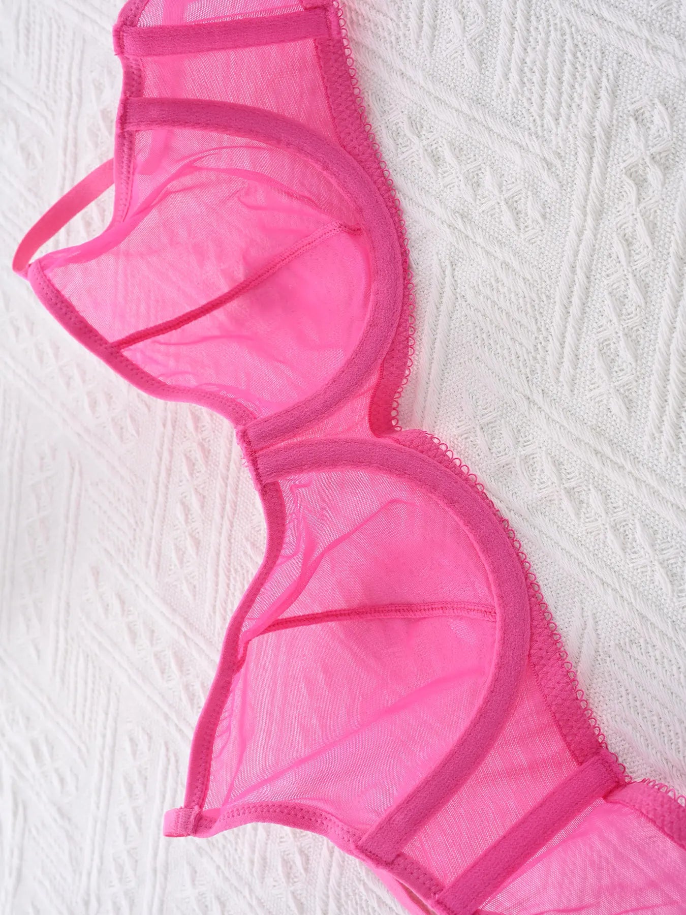 Sexy Ultra-Thin Fully Transparent Alluring Lingerie with Underwire, No Padding, Beautiful Back Bra, Hot Girl Push-Up Bra Set