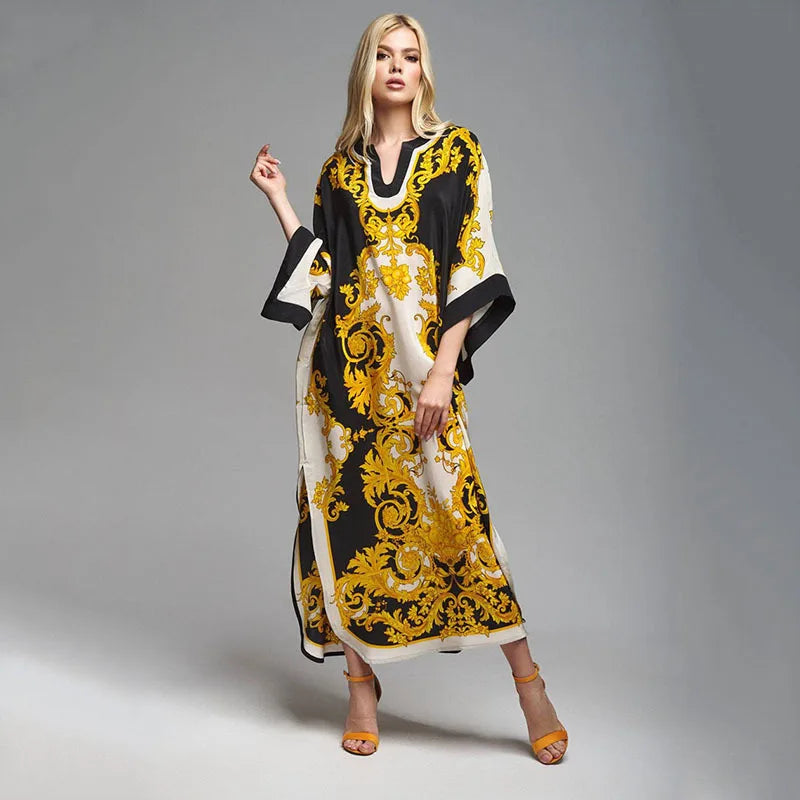 2026 Women Swimsuit Beach Cover Up dress Sleeve Kaftan Beach Tunic Long Pareos Bikinis Cover ups Summer Robe Plage Beachwear