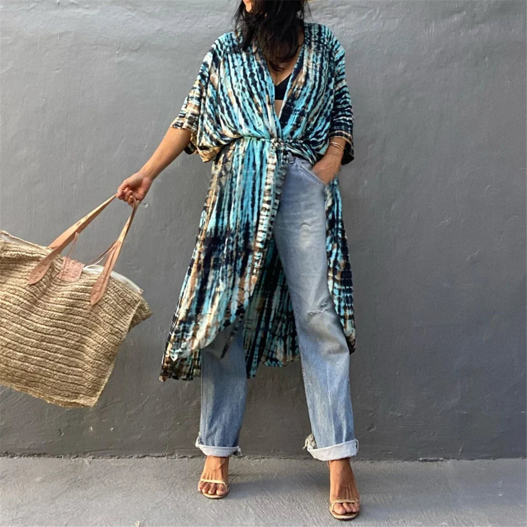 17 Colors Leopard Printed Colorful With Belt Tunic Cover-ups Beach Dress Beach Wear Beachwear Female Women Beach Cover Up V4510L