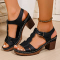 2025 Summer Chunky Heels Sandals for Women Lightweight Plus Size Platform Sandles Woman Thick High Heeled Gladiator Sandalias 43