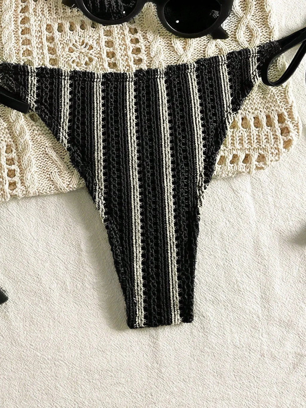 Sexy Orange Striped Bikini Set 2026 Women Halter Push Up Bra Tassel Bandage Thong Swimsuit Summer Holiday Bathing Suit Swimwear
