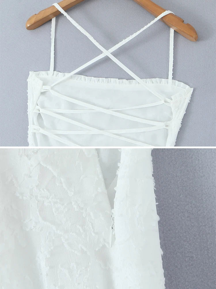Backless Lace Up Trumpet White Party Dress Vestidos Para Mujer Sexy New in Long Dresses 2025 Spring Summer Elegant Sundress