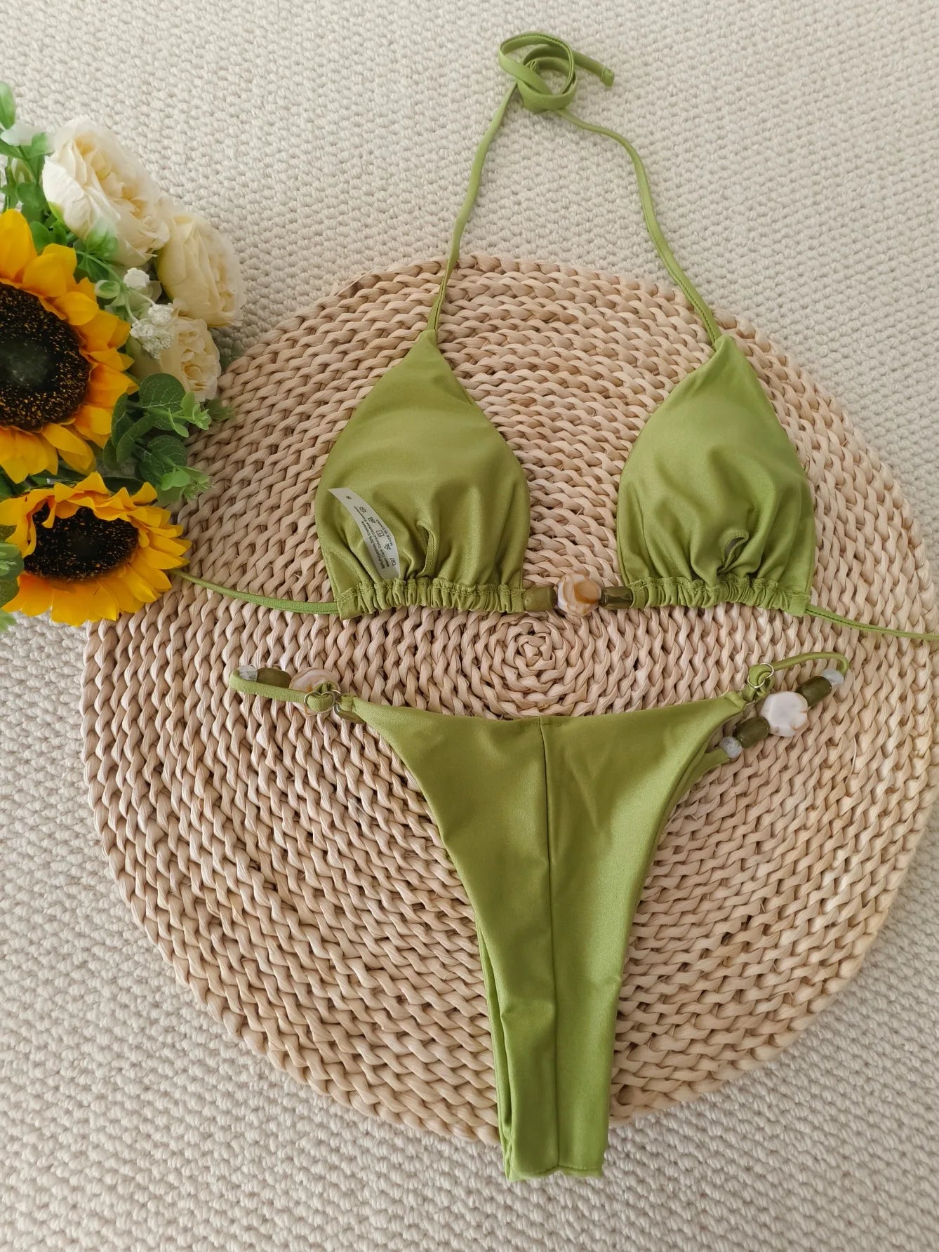 Halter String Bikinis 2026 Stone Swimwear Female Sexy Brazilian Swimsuit Women Bathers Bathing Swimming Swim Suit Beachwear
