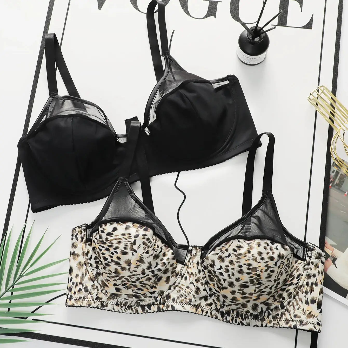 Women's Oversized Underwear With Pull-up And Anti Sagging Black Leopard Print Lace Design Suitable For Plump Women XL-4XL A2551