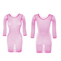 1PC Women Sexy Fishnet Beach Cover Up Long Sleeves Hollow Out Bodycon Dress See Through Summer Swimwear