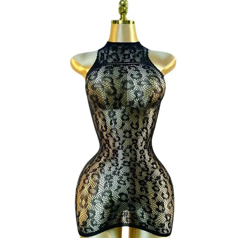 Sexy Beach Cover Up Dress Hollow Out Fishnet Dress Without Bikini Summer Holiday Beachwear Slimming Womens Black Beachdress