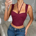 Strappy Vest Hot Girl French Style Inner Wear Sexy Fishbone Camisole Slim Fit Bra New Style ZPHH