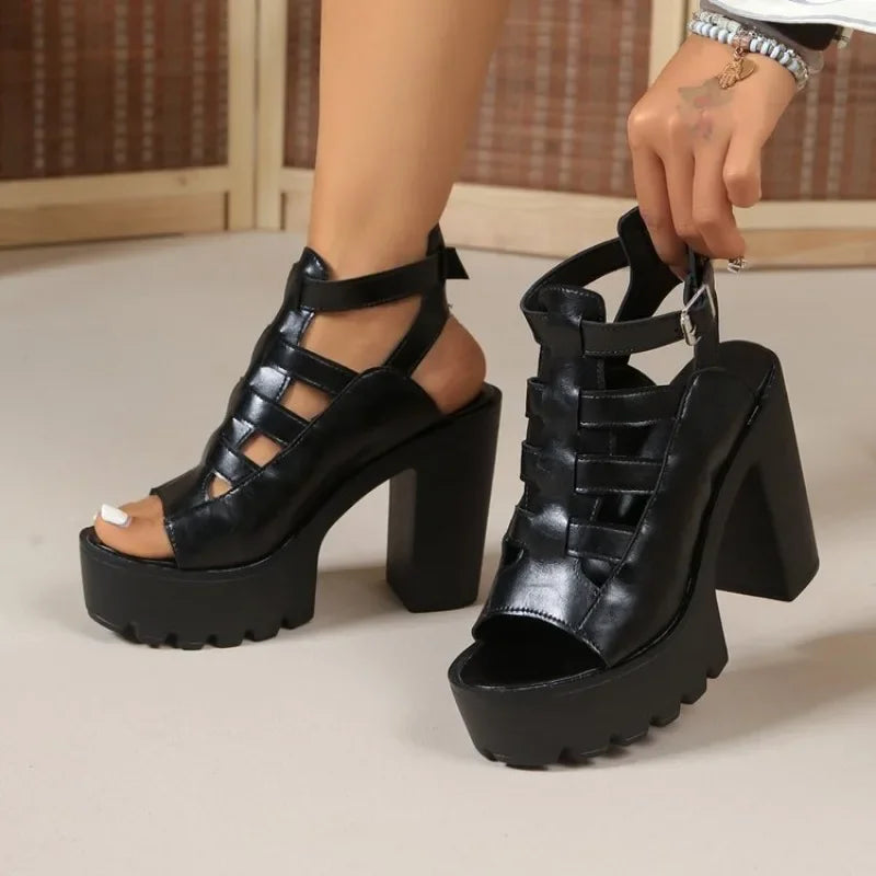 High Heel Sandals Women's Summer New Thick Heel Waterproof Platform Thick Bottom  Fashion Shoes  luxury sandals