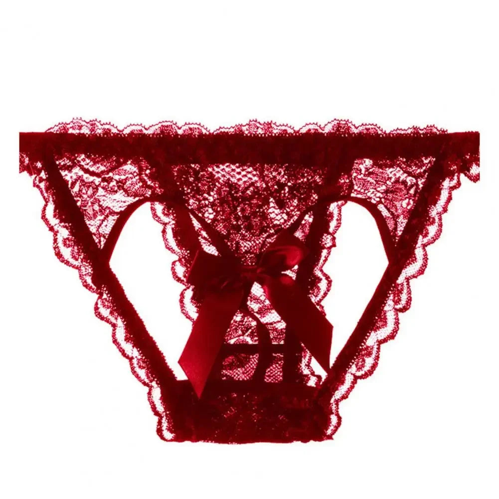 Sexy T-back Mesh Gauze Low Waist Hollow Hip G-String Briefs Women Accessory Erotic Pajamas Lace Lingerie Sex Thongs Babydoll