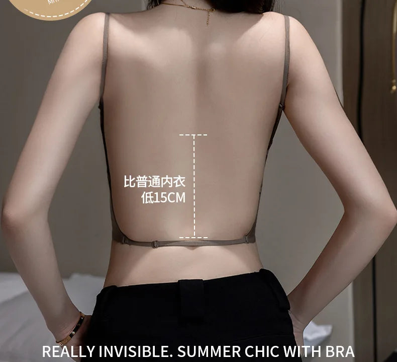MOYISU Anti Slip Halter Bra for Small Chest, Push Up Enhancer Pads Rounded Shape, Invisible Seamless Cover No Show Lift Bralette