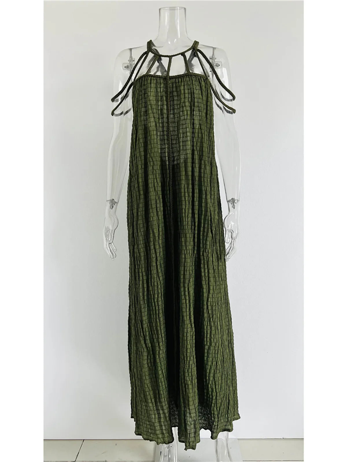 5 Colors Hollow Out Backless Crochet Knitted Tunic Beach Cover Up Cover-ups Beach Dress Beach Wear Beachwear Female Women V5429