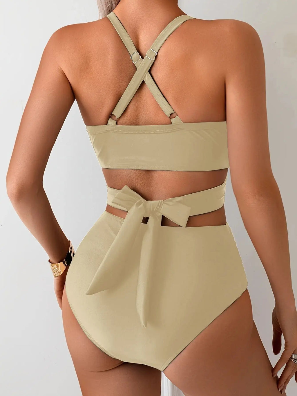 Sexy Black Mesh Patchwork Bikini Set 2026 Women Hanging Neck Bandage Cross High Waist Swimsuit Beach Bathing Suit Swimwear