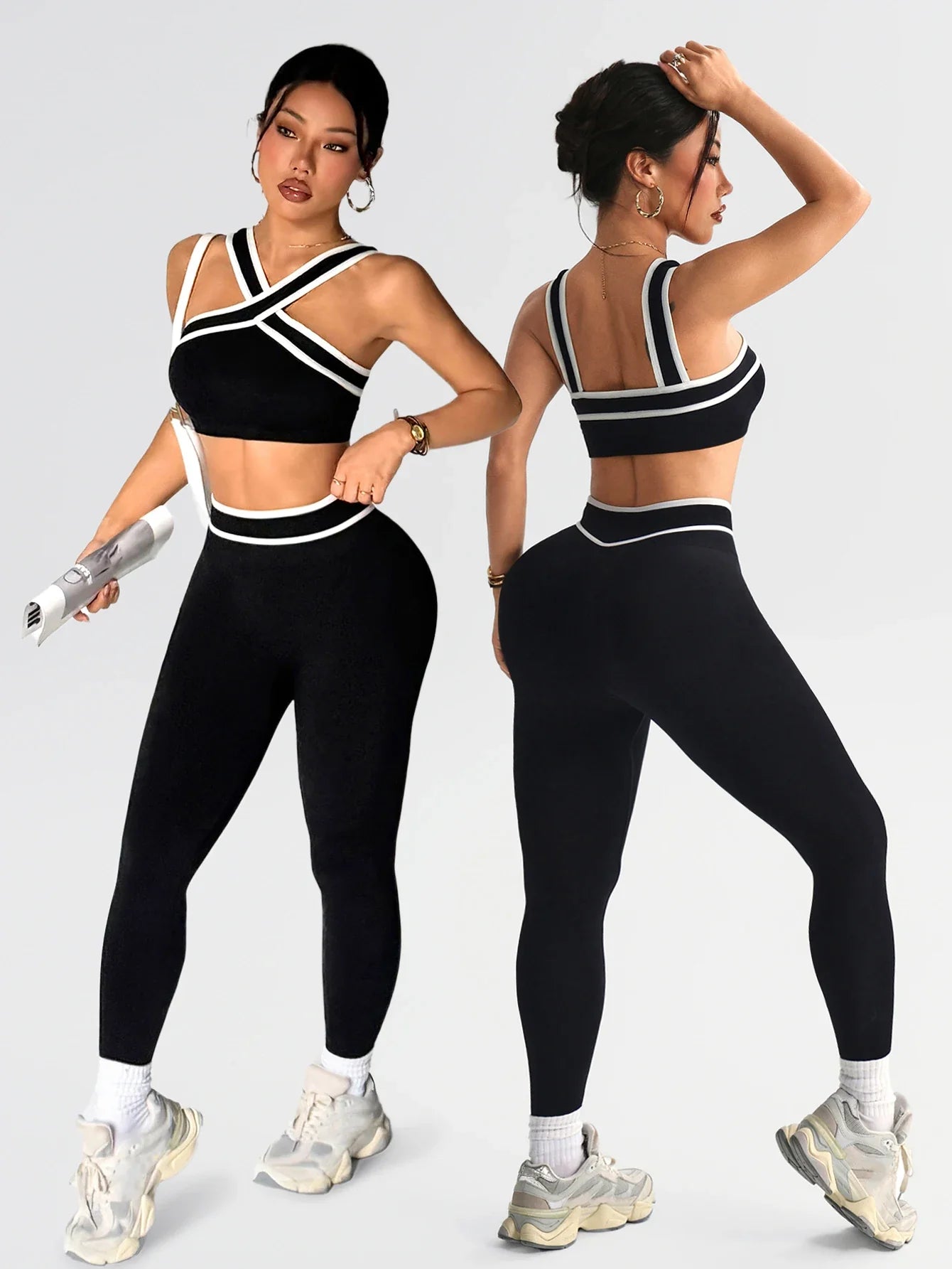 2 pcs Women Seamless Yoga Sets Jogging Outfit Sport Leggings Bra Sportswear Woman Gym Outfit Workout Set Yoga Clothes Activewear