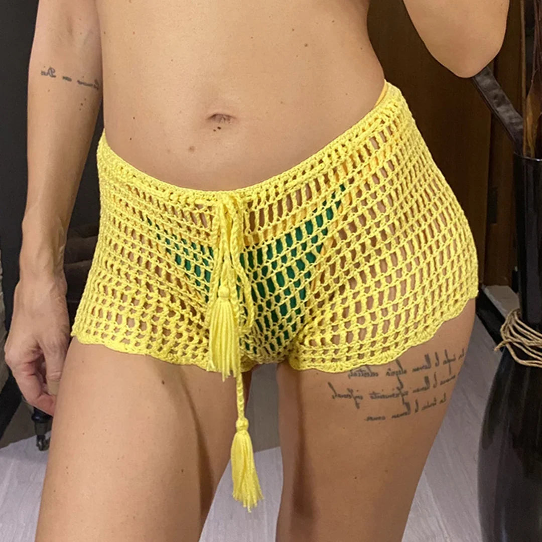 17 Colors Bikini Bottom Hollow Out Mini Shorts Swim Brief Women Swimwear Female Bather Brazilian Tanga Panties Underwear V7011