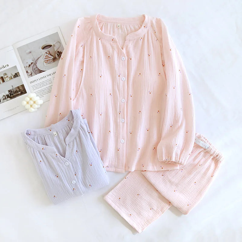 Maternity Pajamas Breastfeeding Clothes Woman Feeding Nightie Autumn Long Sleeve Sleepwear Women's Cotton Wear Pregnant