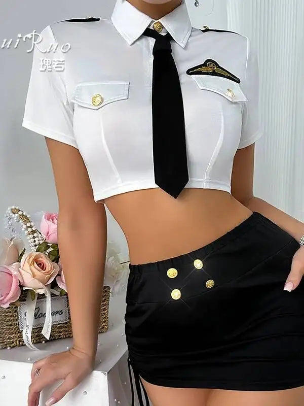 Sexy Slim Fit Bodycon Shorts Sets Elegant Pure Desire Role Play Short Sleeved Shorts Sets Charming Nightclub Wear Beautiful YVU5