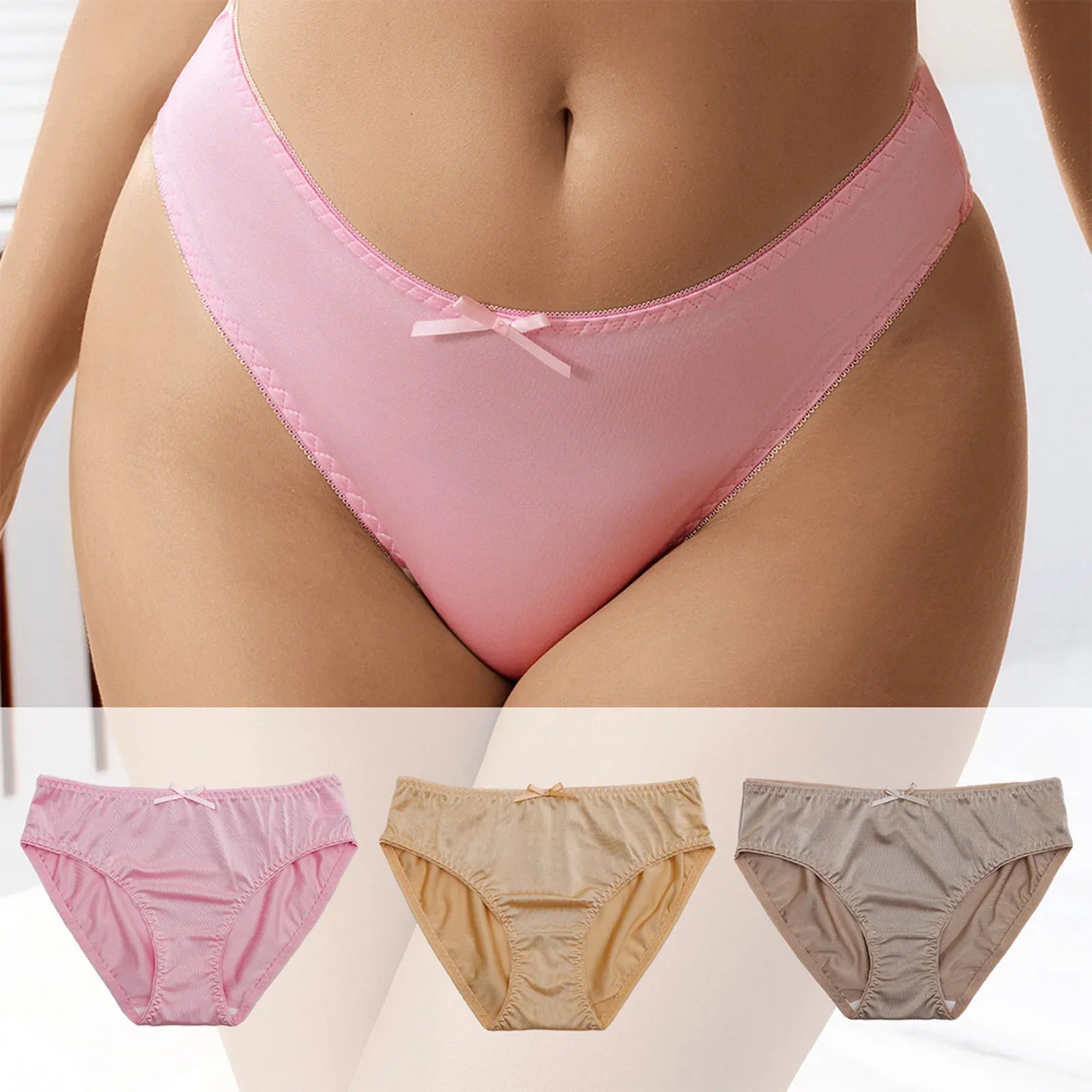 Panties Bikini for Women Seamless Underwear For Women Sexy Hipster Panties Breathable Bikin Pack of Panties for Women Random
