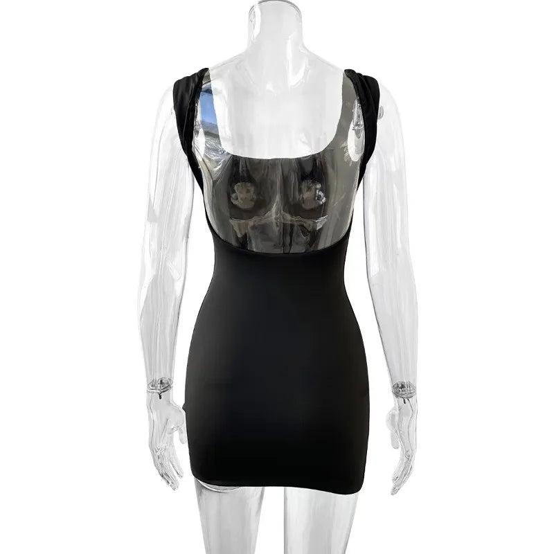 Sexy  Strap Mini Dress New Summer Women Club Party Dresses Female Camisole Solid Black White Sheath Sundress