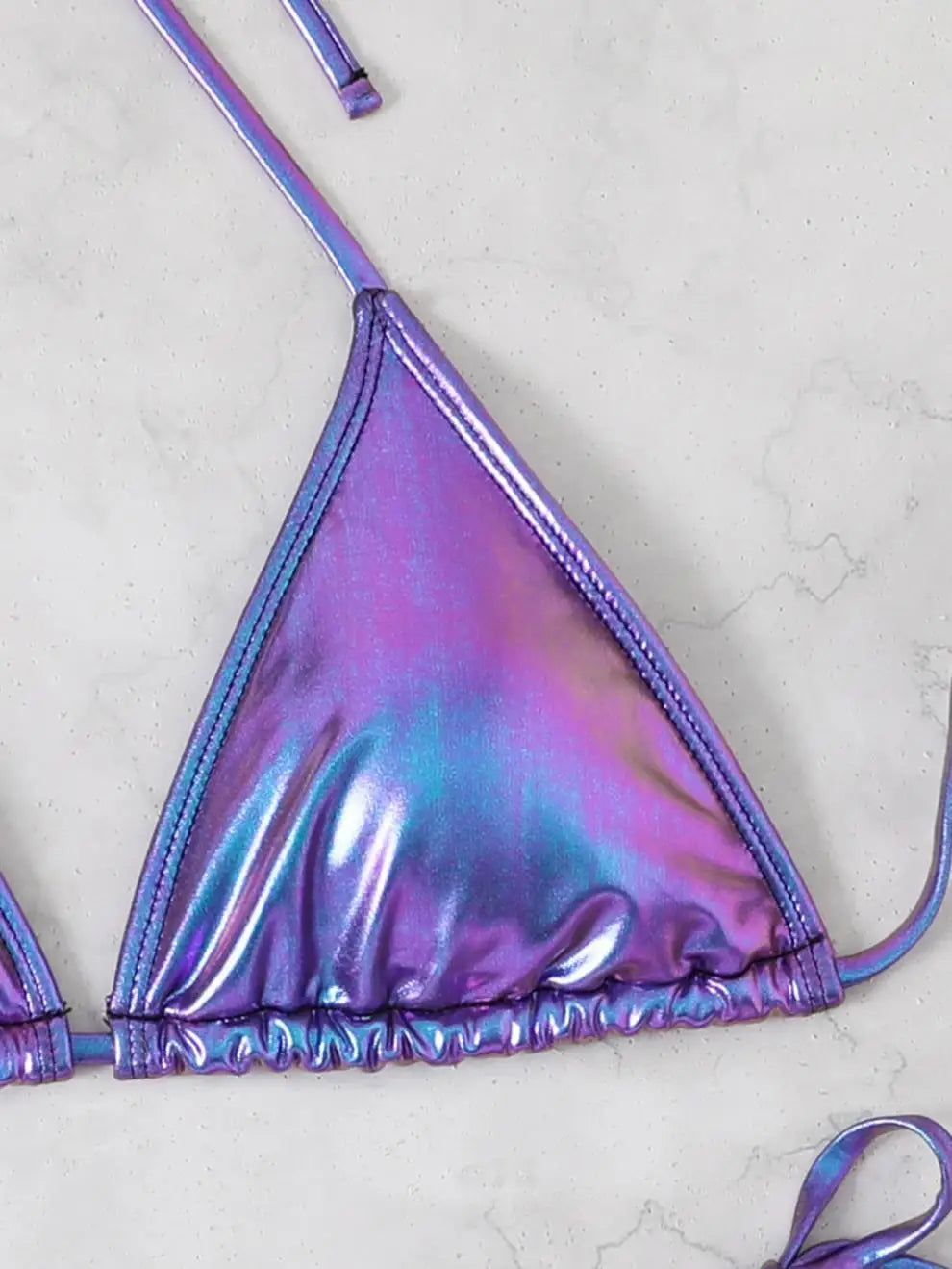 Sexy Shiny Silver Bikini Set Women Push Up Micro Swimsuit 2025 Brazilian Beach Bathing Suit Tie Side Thong Swimwear Biquini