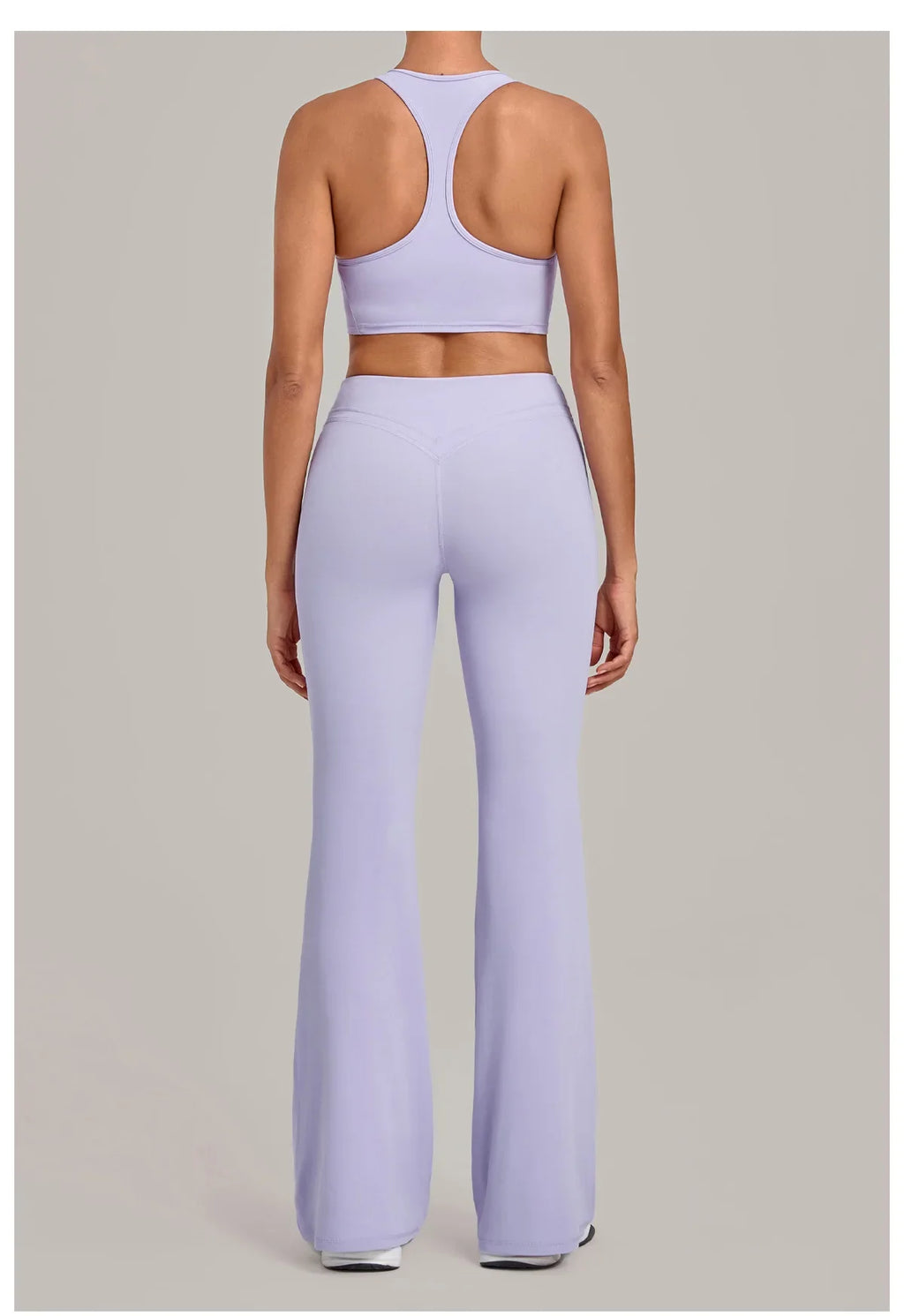 Breathable Stretch Yoga Sets Women Quick Drying Shockproof Sports Bra High Waist Bell Bottom Pants Gym Two-piece Fitness Suit