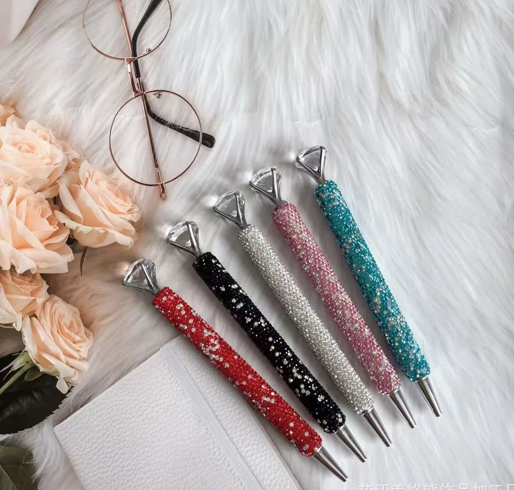 Diamond-Studded Crystal Ballpoint Pen - Creative Office & Student Stationery, High-End Aesthetic Gift for Gifting