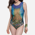 2026 New Printed One-piece Swimsuit Classic Printed Lace Up Swimsuit Women's Push Up Flower One-piece Suit Beach Wear For Female
