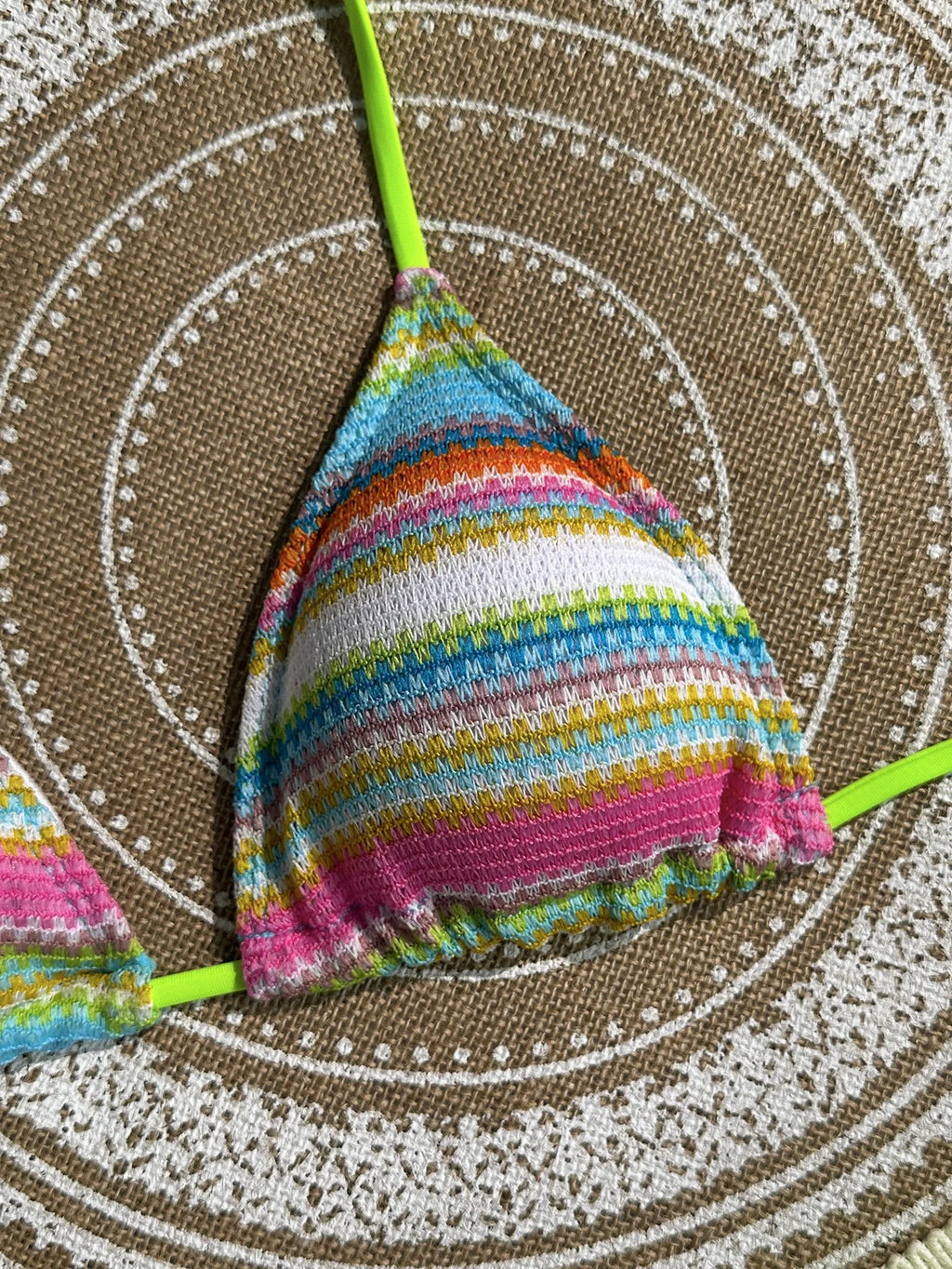 3PCS With Skirt Sarong Knitted Striped Bikini Women Swimsuit Female Swimwear Three Pieces Bikini Set Bathing Suit Swim Beachwear