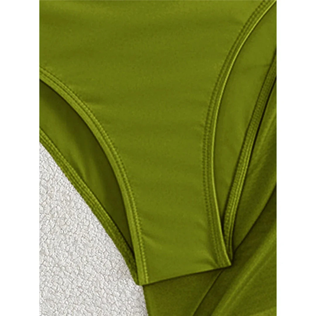 XS - L 6 Colors With Skirt Cut Out Women Swimwear Bandeau Metal Ring Bather Bathing Suit Swim One Piece Swimsuit Female K8108
