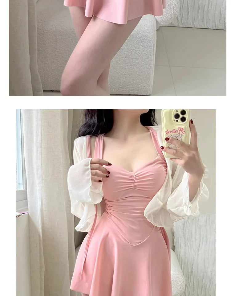 Summer New Women's One-piece Swimsuit, with Exposed Back, Slim and Sexy, Collection of Fairy Style Hot Spring Swimsuits