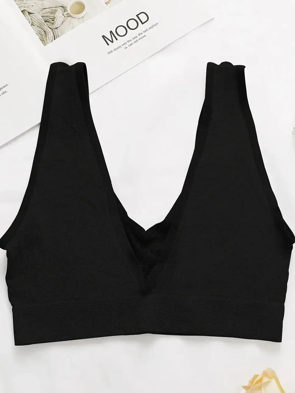 deep V Solid color Push Up Bra – Wireless Seamless Lingerie Breathable & Lightweight Medium Stretch Perfect for Casual M017