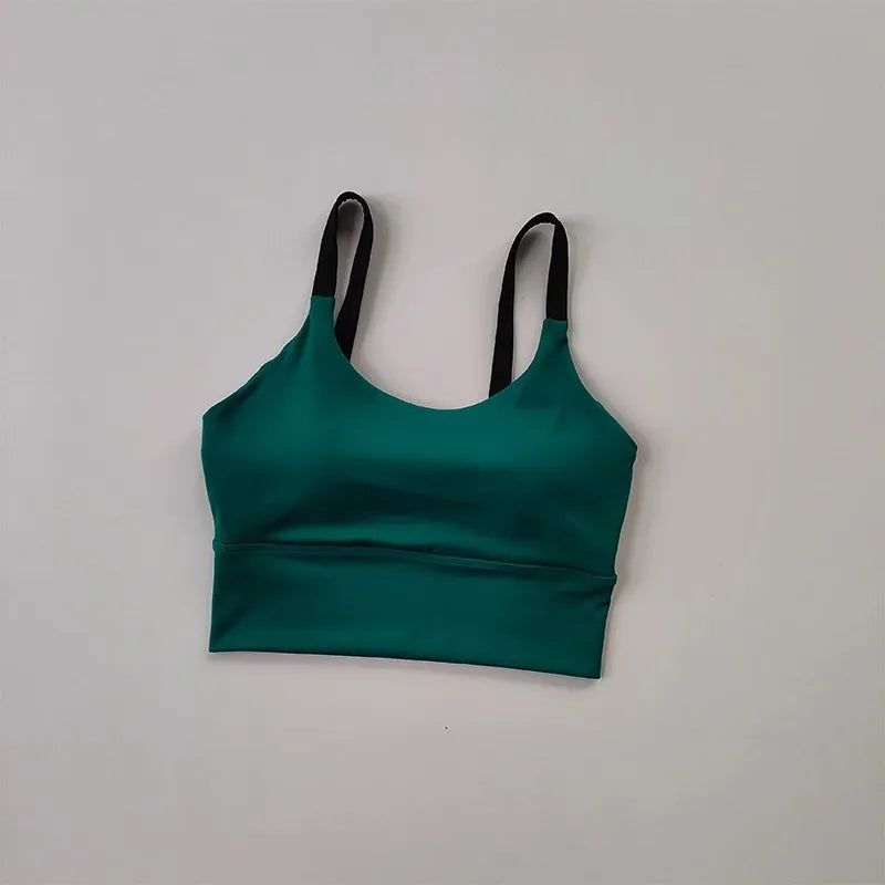 Women's fitness yoga bra, new integrated breast pad high-strength shock-absorbing running sports bra