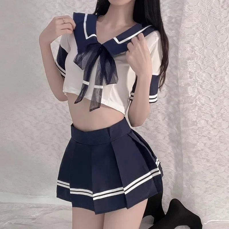BOHOWAII Cheerleader Costume Schoolgirl Lingerie Dirndl School Girl Sexy Costumes Women Cosplay Halloween Disfraz Mujer Sexi