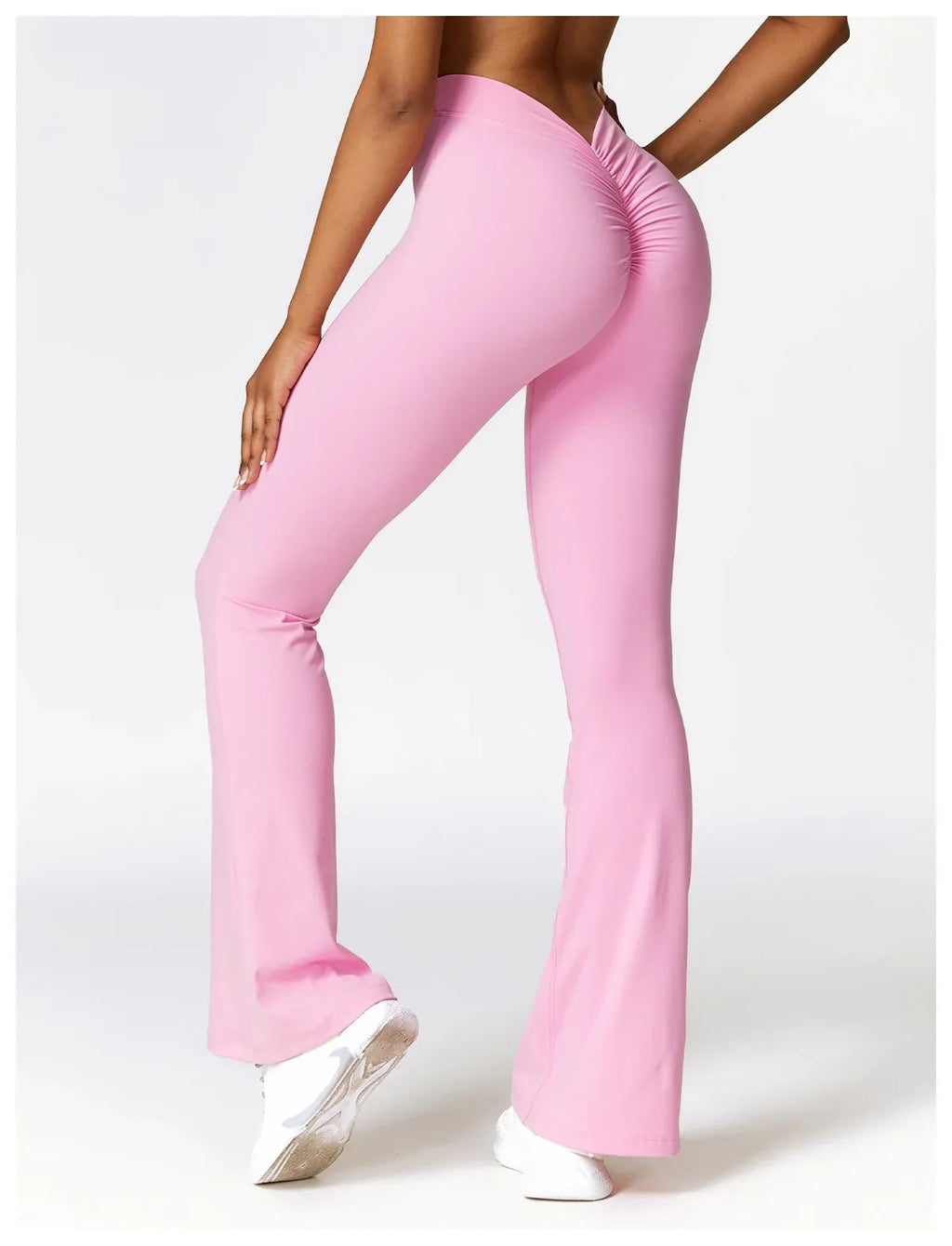 Sexy Sports Leggings Women V Back Scrunch Flares Leggings High Waist Yoga Flares Pants Push Up Gym Leggings Women Yoga Clothes