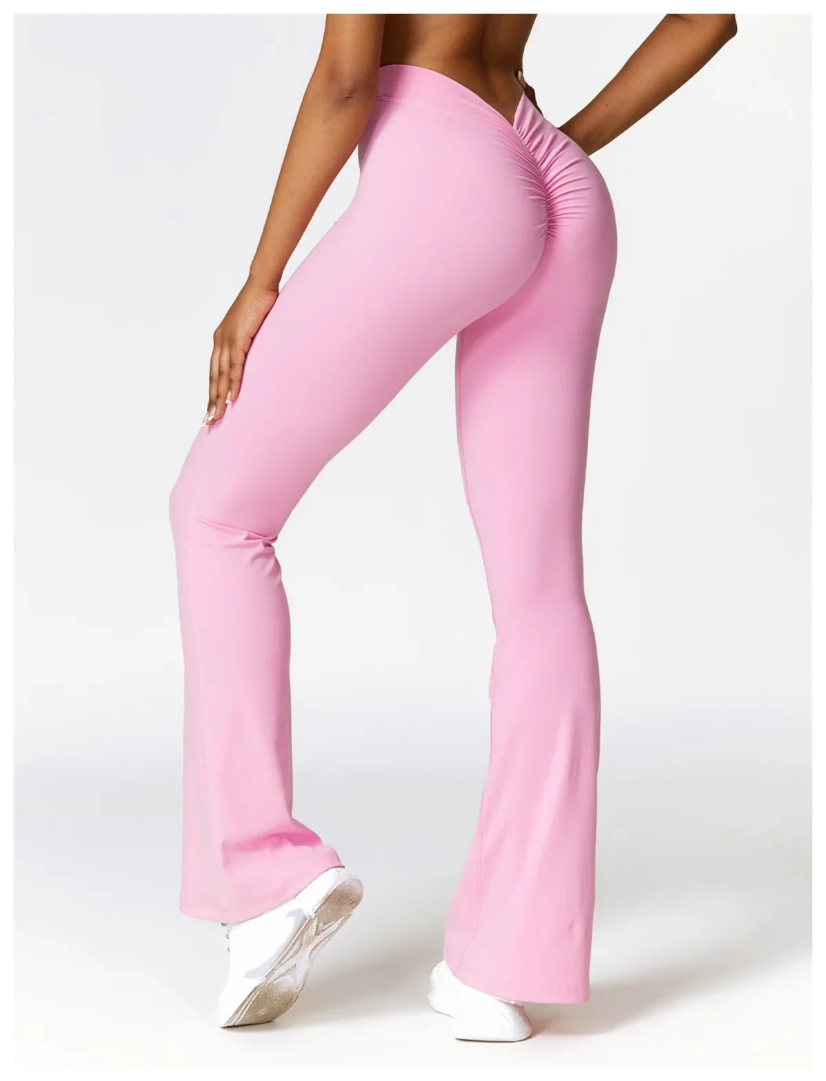 Sexy Sports Leggings Women V Back Scrunch Flares Leggings High Waist Yoga Flares Pants Push Up Gym Leggings Women Yoga Clothes